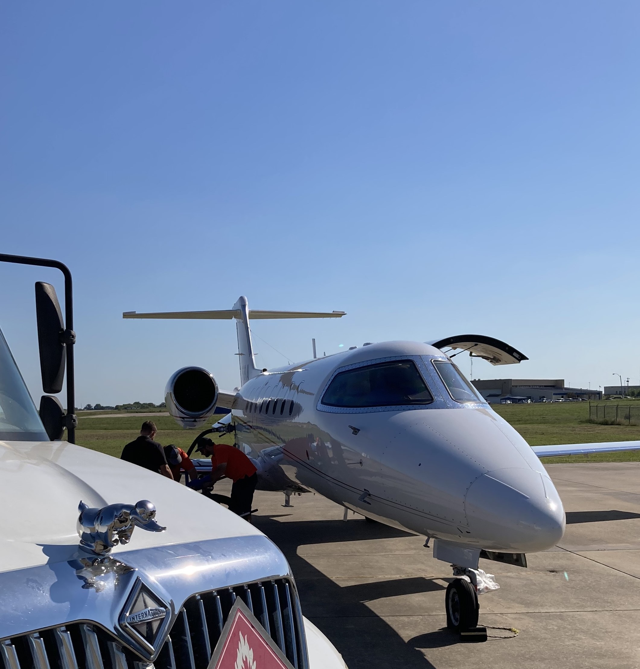 Corporate jet refueling at Durant Reginal Airport