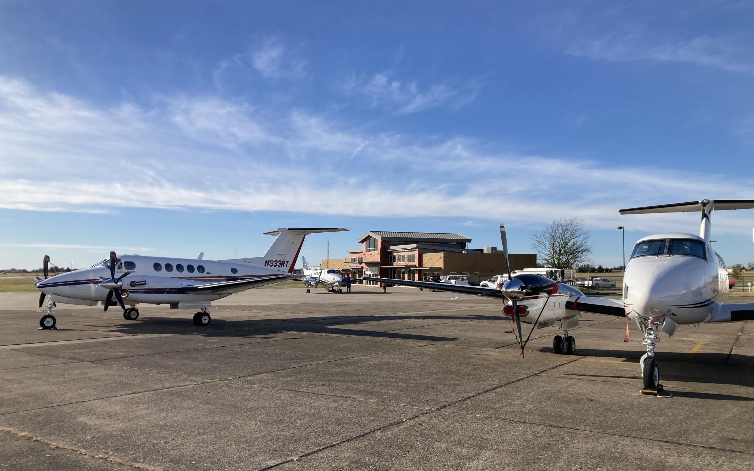 Durant Regional Airport with KingAir Aircraft on the Ramp